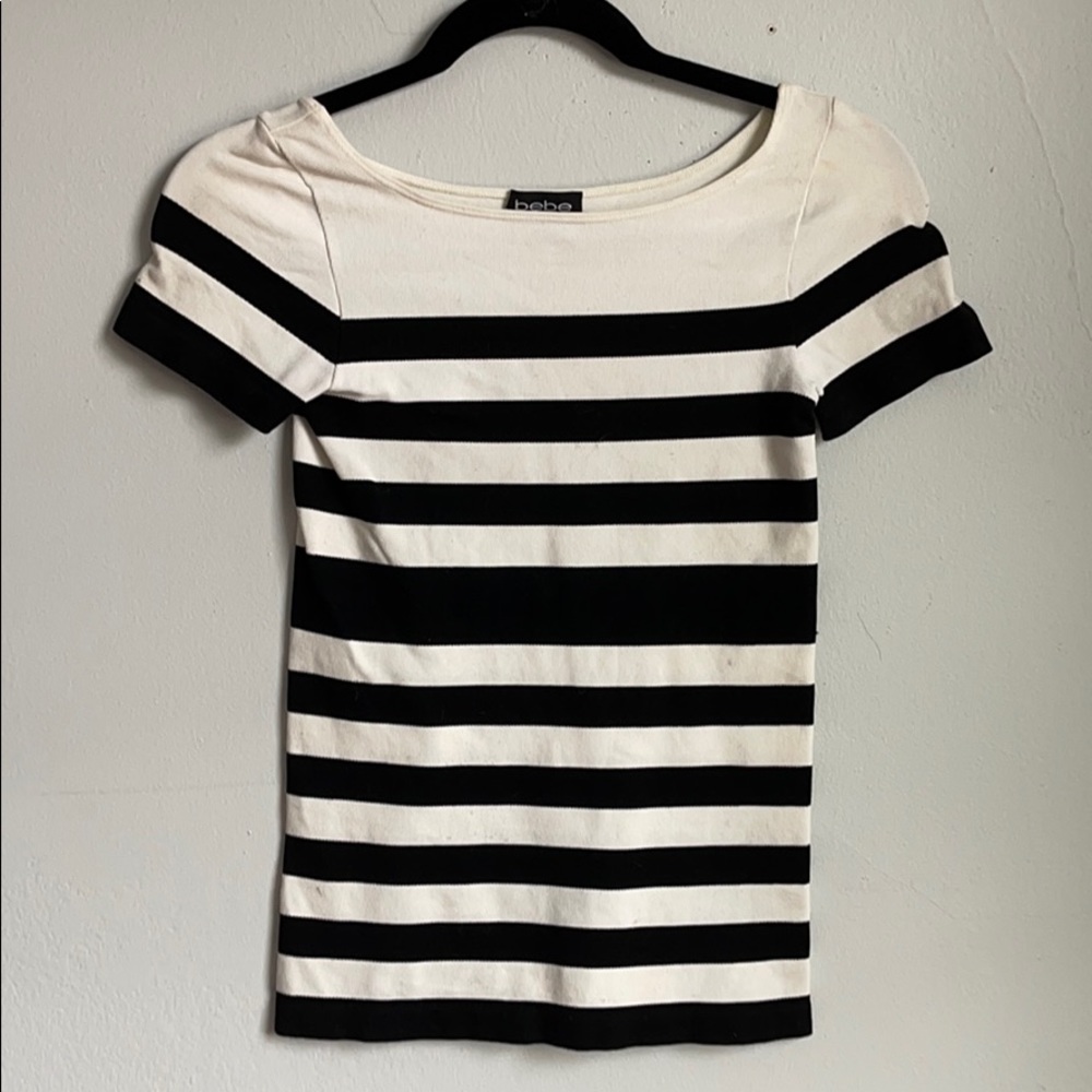 Bebe Stretchy Striped Top